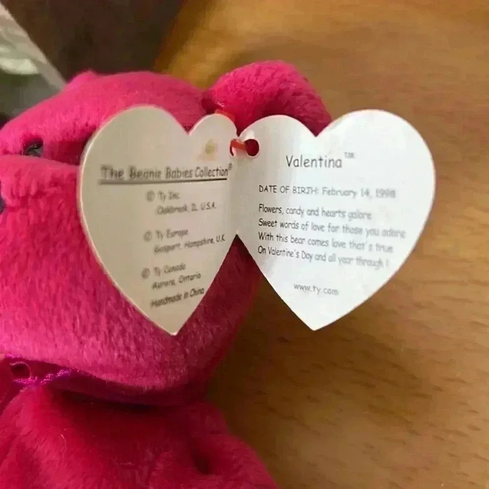 Ty Beanie Baby Valentina Bear - 1998- Hang Tag. Heart Valentines Day - Picture 3 of 11